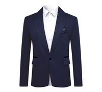 YOUTHUP Blazer Homme Slim Fit Léger Veste de Costume Cérémonie Affaires | Veston Décontracté Ajusté, 1 Bouton, Revers Crantés, Fente Arrière, Business Casual
