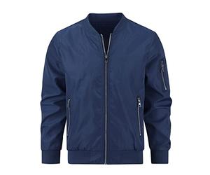 YOUTHUP Blouson Homme Veste Imperméable Décontracté Jacket Printemps Été | Bomber, Coupe-Vent, Couleur Unie, Régulière, Manches Longues, Col Debout, Fermeture Éclair, Casual, Sport, Mi-saison, Vintage