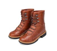 YOUTHUP Bottines homme hautes à lacets style rétro simili cuir | Finition vieillie lacets réglables semelle adhérente coutures renforcées maintien stable pour ville marche et sorties d'hiver