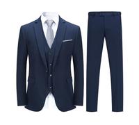 YOUTHUP Costume Homme 3 Pièces Slim Fit Customes Mode Affaires, Bleu Marine, XL