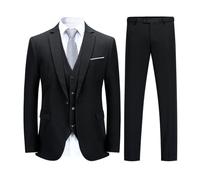 YOUTHUP Costume Homme Un Bouton Mode Slim fit Trois Pièces Elégant Business Mariage, Noir, S