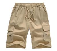 YOUTHUP Short Cargo Homme Été Pantalon Court Sport Décontracté Bermudas Respirant Taille Elastique, Marron, XL