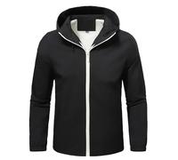 YOUTHUP Veste Homme à Capuche Col Montant Léger Blouson Imperméable Coupe Vent Jacket Casual Zippé avec Poches Outdoor Sport Noir M