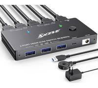 YOUTINGHDAV KVM Switch 2 PC 1 moniteur 8K@60Hz 4K @120Hz, USB 3.0 KVM Switch HDMI 2.1 HDCP 2.3 pour 2 ordinateurs partageant un clavier souris filaire à distance