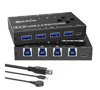 YOUTINGHDAV USB 3.0 Switch 4 PC, 4 in 4 out USB Switch 3.0 pour 4 Ordinateurs Partage Clavier Souris, imprimante, Wired Remote