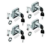 youtu 4 pcs Serrure de Tiroir de Bureau, Serrure de Meuble à Cylindre Utilisation pour Fermer des Placards, Tiroir, Armoire ect, Épais et Durable