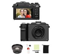 Youtube Petite Caméra Vidéo Compacte Portable avec Grand Angle, écran IPS 48 MP 4K 3 Pouces, Zoom 18X, Filtre de beauté, Caméra Vlogging, Caméra Selfie Portable pour Vlog