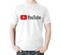 Youtube T-Shirt Youtuber Vlogger Social Media Videos Top Tee Clothing Influencer White L