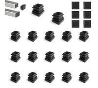 YouU 20 pièces Tube Carré Bouchon en Plastique Noir Embout de Clôture Poteau Couvercle de Tuyau Tube Chaise (15x15mm)