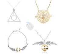 YouU 4 pcs Time Turner Golden Collier et Bracelets pour Collection ou Décorations Magique Cosplay Costume Bijoux Cadeau