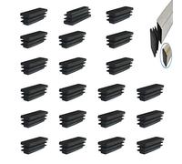 YouU 50x15mm Embout à lamelles rectangulaire Meubles Chaise Jambe Pied Couverture Cap Tubes Inserts Embout 21 pièces
