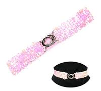 YouU Ceinture élastique pour femme - Avec boucle - Style à paillettes - Ceinture tendance - Pour femme, Rose, 50
