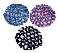 YouU Cheveux Snood Net,Crochet Perle À La Main Perle Fleur Strass Coiffure De Couverture De Chignon pour La Danse-Couleur Mixte (3 Couleurs/avec Perle)