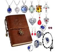 YouU Ensemble de bijoux de style vampire 18 pièces vintage Journal Daywalking Colliers Femmes Ouverture Verveine Médaillon Pendentif Cosplay Accessoires Kit