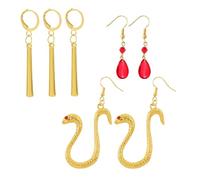 YouU Lot de 23 boucles d'oreilles en forme de larme - Style anime - Pour cosplay - Boa Hancock - Pirates - Serpent - Zoro - Rouge