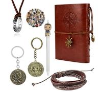 YouU Lot de 31 colliers en cuir avec 4 pendentifs en forme de tête de mort et pièce de monnaie dorée Motif crâne gravé