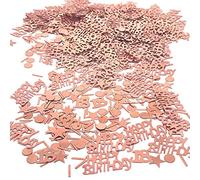 YouU Or Rose 18/30 Ans Anniversaire Décorations pour Filles, Or Rose Joyeux Anniversaire Happy Birthday Table confettis 35g /700 pièces (Or Rose/18 Ans)