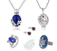 YouU Vampire Daywalking Katherine Collier Pendentif Charmant Collier Vampire Unisexes Anneau de Damon pour les fans Diamant Boucles D'oreilles