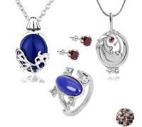YouU Vampire Diaries Autocollant Elena Gilbert Pendentif Collier Médaillon Verveine Ouvrant Collier Daywalking Katherine Bague Diamant Bleu Boucles d'Oreilles Clous Diamant Rouge 25 pièces