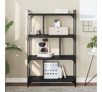 Youuihom Bibliothèque étroite avec 4 étagères en métal - Noir - 76 x 32 x 123 cm - Espace de rangement pour salon et balcon