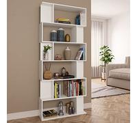 Youuihom Bibliothèque séparateur de pièce, blanche, 80 x 24 x 192 cm, en matériau dérivé du bois, avec 18 compartiments, étroit, haut, polyvalente, pour salon, couloir, bureau, design moderne, robuste