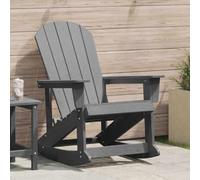 Youuihom Chaise Bascule Adirondack Gris Clair 73.5x92x90 cm en Plastique Résistant Style Moderne Large Accoudoir Dossier Incliné pour Jardin Terrasse Camping Plage