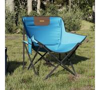 Youuihom Chaise de Camping Pliable Bleu Vif 2 pcs Fauteuil extérieur en Polyester 600D 59 x 54 x 67 cm avec Poche latérale 120 kg Robuste et légère pour Jardin Plage terrasse Balcon Pique Nique