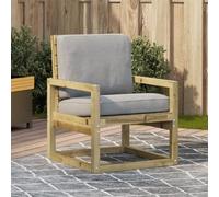 Youuihom Chaise de Jardin 57,5x63x76 cm Bois de Pin Imprégné sous Pression | Fauteuil Exterieur Confortable avec Accoudoirs et Dossier Latte | Moderne et Robust pour Terrasse, Balcon, Camping