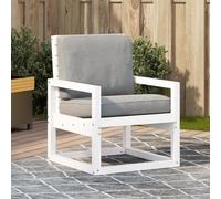 Youuihom Chaise de Jardin Exterieur 57,5x63x76 cm en Pin Massif Blanc, Accoudoirs et Dossier Latte Design, Fauteuil de Terrasse ou Balcon, Robustesse Naturelle et Style Rustique pour Patio Pelouse