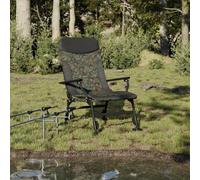 Youuihom Chaise de pêche Pliable Camouflage avec accoudoirs Dossier 0-180°, Acier 58 x 75 x 94-104 cm, 180 kg, Fauteuil de Jardin extérieur et Camping