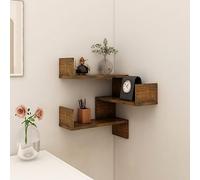 Youuihom Étagère murale d'angle en chêne fumé 40 x 40 x 50 cm - Design moderne - Peu encombrante - Capacité de charge de 40 kg - Pour salon, chambre à coucher, salle de bain, cuisine