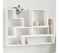 Youuihom Étagère murale en bois blanc 96 x 12 x 64 cm Étagère flottante avec capacité de charge élevée 40 kg Espace de rangement peu encombrant Concept design moderne pour salon, cuisine, salle de