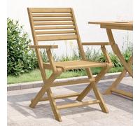 Youuihom Lot de 4 Chaises de Jardin Extérieur Pliantes en Bois d’Acacia Massif 54,5x61,5x86,5 cm Accoudoirs Design Latté Robuste pour Terrasse Balcon Camping Salle à Manger
