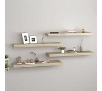 Youuihom Lot de 4 étagères murales flottantes, en chêne, 80 x 23,5 x 3,8 cm, étroites, avec montage invisible, pour décoration de salon, salle de bain, cuisine