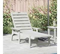 Youuihom Transat de Jardin Blanc HDPE Chaise Longue Moderne 162 x 53 x 98,5 cm Réglable 5 Positions Fauteuil Relax Exterieur Robustes Matériau pour Terrasse Balcon Plage