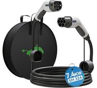 Youwoauto Type 2 Câble Recharge Voiture Electrique 22KW 32A Triphasé 5 Mètres Câble Recharge Type 2, IP55 Mode 3 Cable Type 2 Chargeur Voiture Electrique pour Véhicules Hybrides et électriques