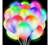 Youwoshe 40 Ballons Led Blancs, Ballons Lumineux De 12 Pouces, Avec Des Lumières Colorées, Pour Fête, Anniversaire, Mariage, Festival, Noël, Carnaval, Décorations D'anniversaire