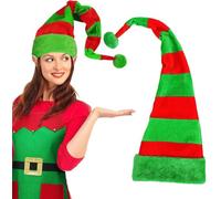 YouXiaor 2PCS Bonnet Elfe Chapeau de Lutin de Noël Chapeau de Père Mère Noël en Peluche Chapeau Elfe Costume de Noël Elfe Accessoire de Déguisement Halloween Chapeau de Bouffon pour Adulte Enfant
