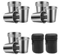 YouXiaor Gobelets en Acier Inoxydable,18PCS Verres à Shot en Acier Inoxydable,Tasses Gobelet Bière Empilables et Portables Verre à Shoot Shooter Verre Gobelet à Shoot Verre à Schnaps Whisky Rhum(30ml)