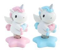 YouXiaor Licorne Secouant La Tête Figure, 2 Pièces Figurine de Licorne Ornements de Tableau de Bord de Voiture Jouets Voiture Intérieur Figurine Licorne Voiture Tableau Décoration de Tableau de Bord