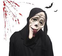 YouXiaor Scream Mask Ghostface Mask Horror Mask Halloween Creepy Masks Masques de FantôMes Ghost Mask Film Mask Party Mask Scary Props Halloween Mask Cosplay Realistic Props for Horror Parties