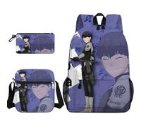 Youxy Kafka Hibino Lot de 3 sacs à dos avec sac à bandoulière et trousse à crayons Motif dessin animé 3D Pour filles et garçons, Type 3