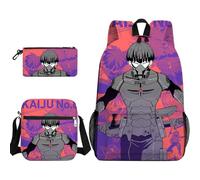 Youxy Kafka Hibino Lot de 3 sacs à dos avec sac à bandoulière et trousse à crayons Motif dessin animé 3D Pour filles et garçons, Type 10.