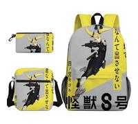 Youxy Kafka Hibino Lot de 3 sacs à dos avec sac à bandoulière et trousse à crayons Motif dessin animé 3D Pour filles et garçons, Type 4