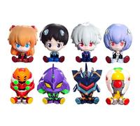 Youxy Lot de 8 figurines d'anime Ayanami Rei - Édition mignonne - Position assise - Unit 01/Mark.06 - Modèle Mini Anime - 5 cm - Décoration de voiture