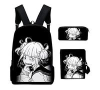 Youxy MHA Anime Ensemble de 3 sacs à dos Midoriya Izuku/Bakugou Katsuki avec trousse à crayons, sac à bandoulière, fournitures scolaires pour étudiants, Type 1