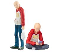 Youxy Saitama - Lot de 2 figurines d'action Saitama - Modèle animé - 10/17 cm - Objet de collection - Cadeau de Noël pour les fans