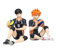 Youxy Tobio Kageyama Lot de 2 figurines de position assise - Figurine d'action - Bouche-pâtes - Modèle animé - Objet de collection - Décoration de bureau - Cadeau de Noël pour les fans