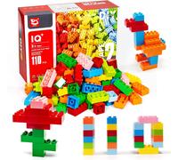 YOUY-Brique De Construction 110 Gros Bloc De Construction Compatible Avec La Plupart Des Marques 8 Couleurs Différentes Stimule L'Imagination Des Enfants À Partir De 4 Ans