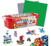 YOUY-Max Build More Building Bricks Set: 253 Bricks & 2 Baseplates 10" X 10